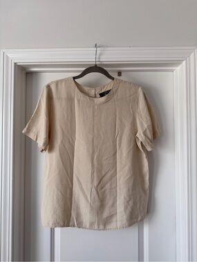 Vintage Orvis Short-Sleeve Silk Beige Shirt